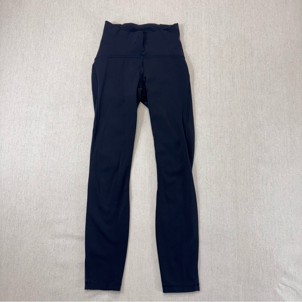 Lululemon Train Time Full Length Black Leggings Yoga Athletic Workout Women's  2